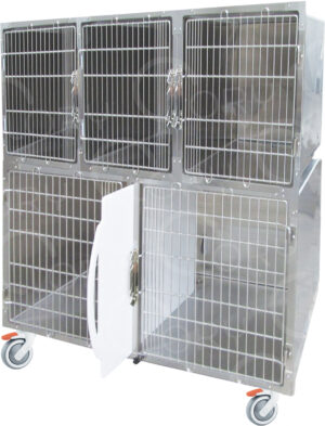 Gabbia degenza veterinaria standard 5 posti in acciaio inox
