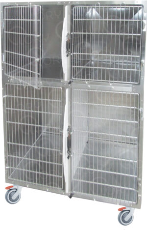 Veterinary Hospital Cage 4 Places | Stainless Steel AISI 304 Lory Veterinary Projects