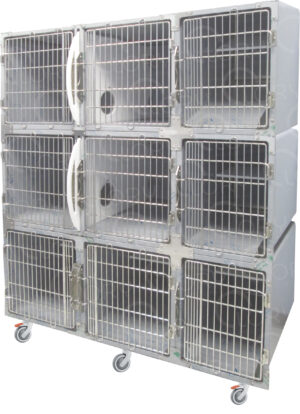 Veterinary Hospital Cage 9 Places in Stainless Steel | Lory Veterinary Projects