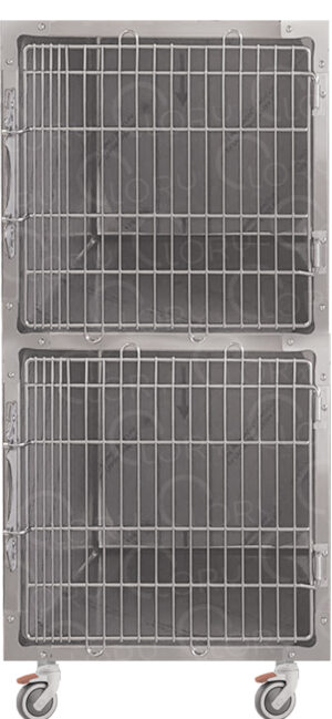 Gabbia Degenza Veterinaria 2 Posti in Acciaio Inox AISI 304 Lory Progetti Veterinari