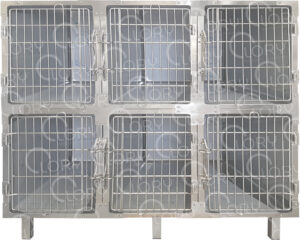 Gabbia Degenza Veterinaria 6 Posti in Acciaio Inox AISI 304 Lory Progetti Veterinari