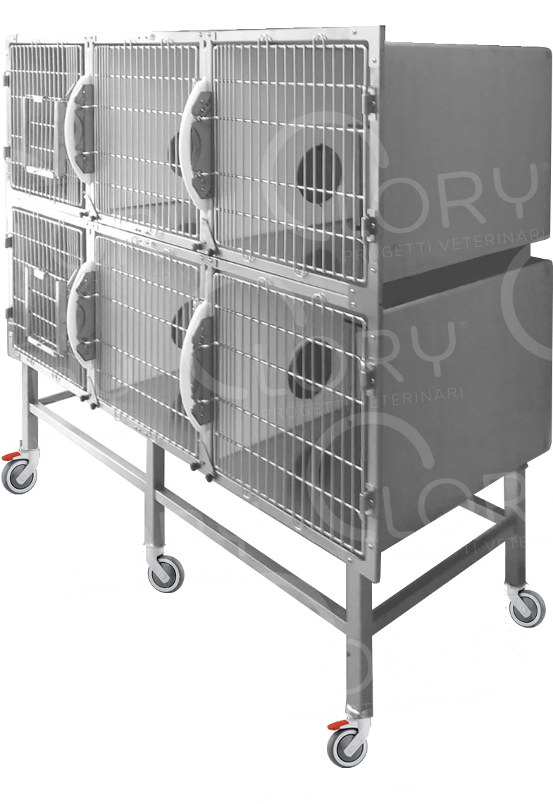 Cage Cats 6 Places | Stainless Steel | Lory Veterinary Projects