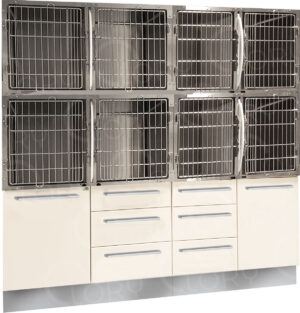 Veterinary Inpatient Cage 8 Places on Cabinet | Stainless Steel AISI 304 Lory Veterinary Projects