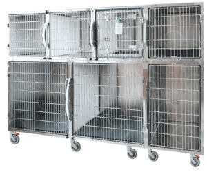Gabbia Degenza Veterinaria 7 Posti | Acciaio Inox | Lory Progetti Veterinari