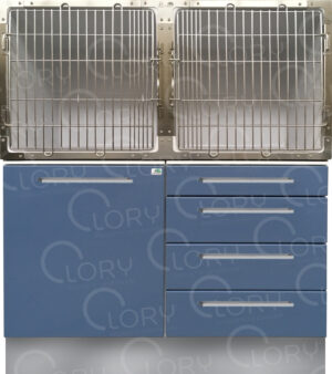 Veterinary Hospital Cage PVC 4 Places on Wheels | Lory Veterinary Projects