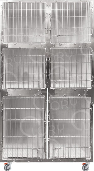 6-Compartment PVC Veterinary Cage | Animal Hospitalization | Lory Progetti Veterinari