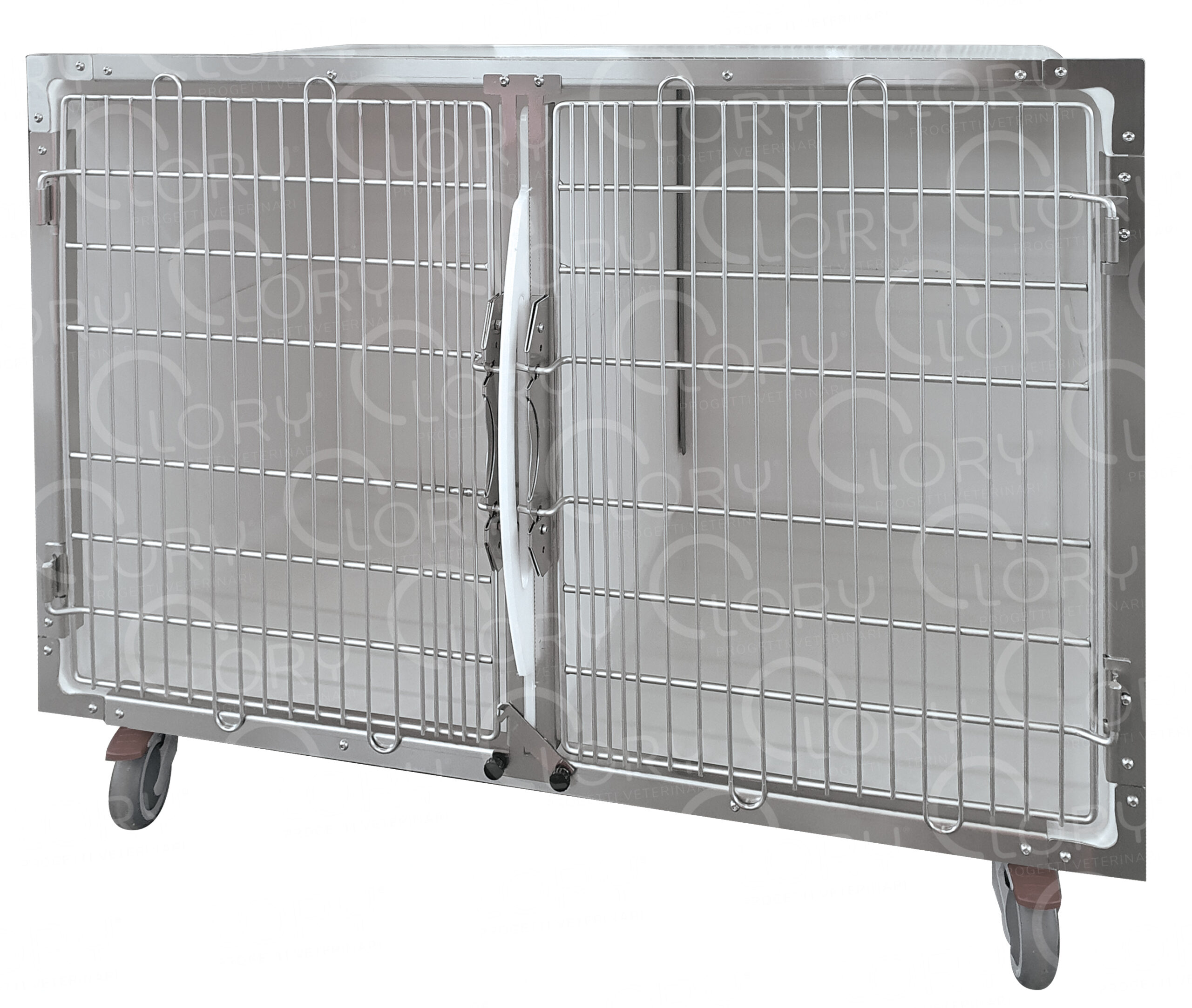 Gabbia degenza veterinaria in PVC 2 posti con divisorio estraibile