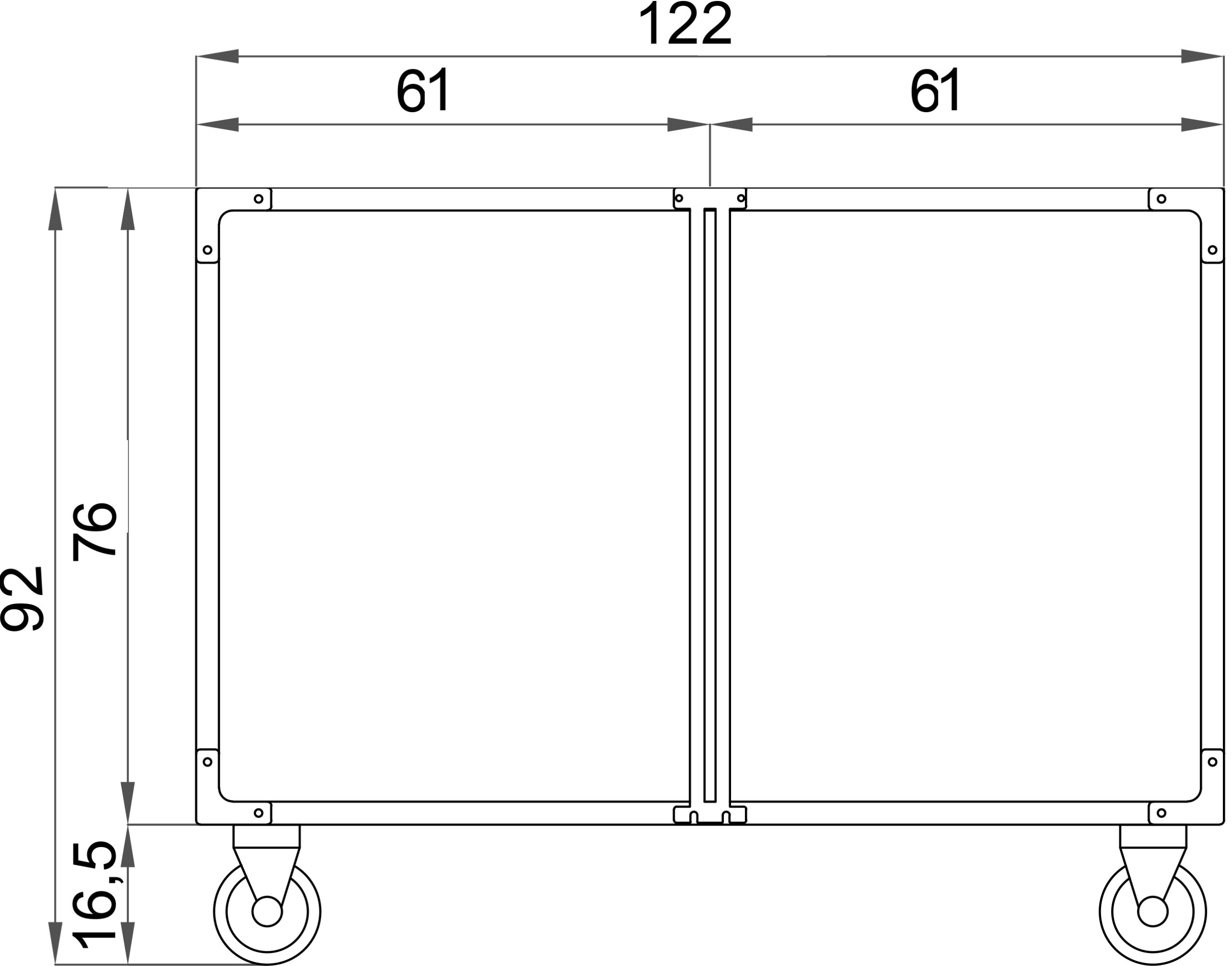 Gabbia degenza veterinaria in PVC 2 posti con divisorio estraibile - immagine 2