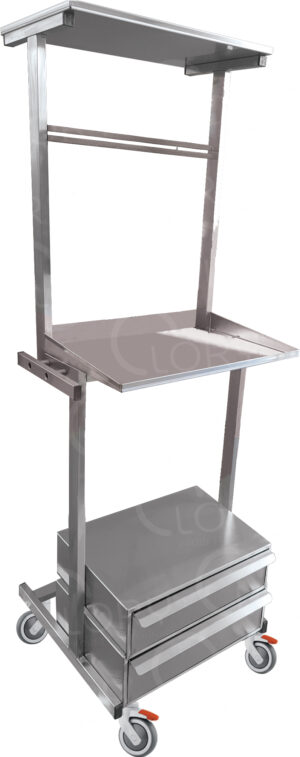 2-drawer anesthesia cart without set-up
