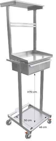 Carrello anestesia ad 1 cassetto senza allestimento