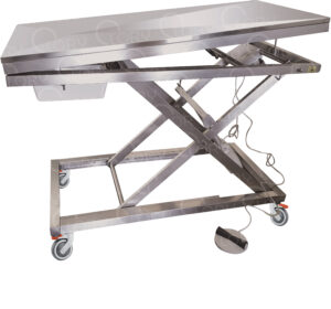 Tavolo Elettrico da Visita Veterinaria in Acciaio Inox AISI 304 con Movimento Trendelenburg mod. Medical Inox Operatory su ruote