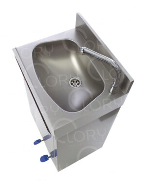 AISI 304 Stainless Steel Column-Mounted Surgical Sink | Lory Progetti Veterinari