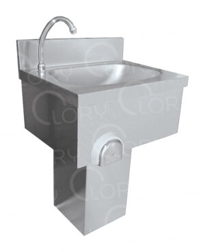 AISI 304 Stainless Steel Column-Mounted Surgical Sink | Lory Progetti Veterinari