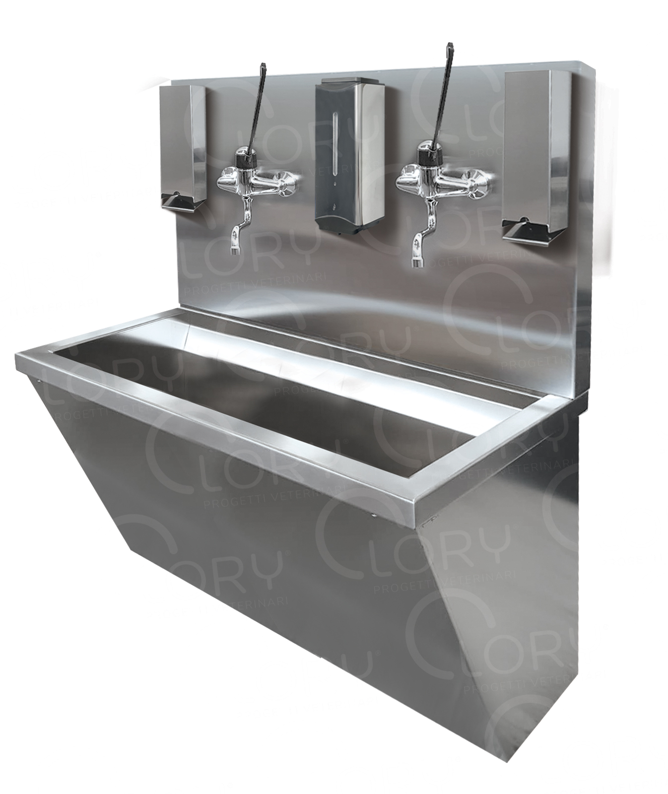 Two-channel surgical sink with electronic mixer
