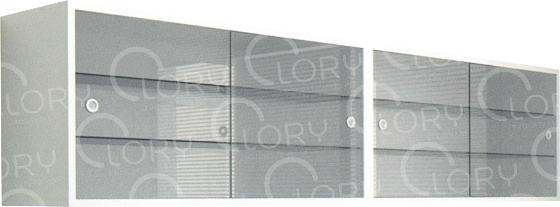 Wall unit sliding doors and 2 shelves