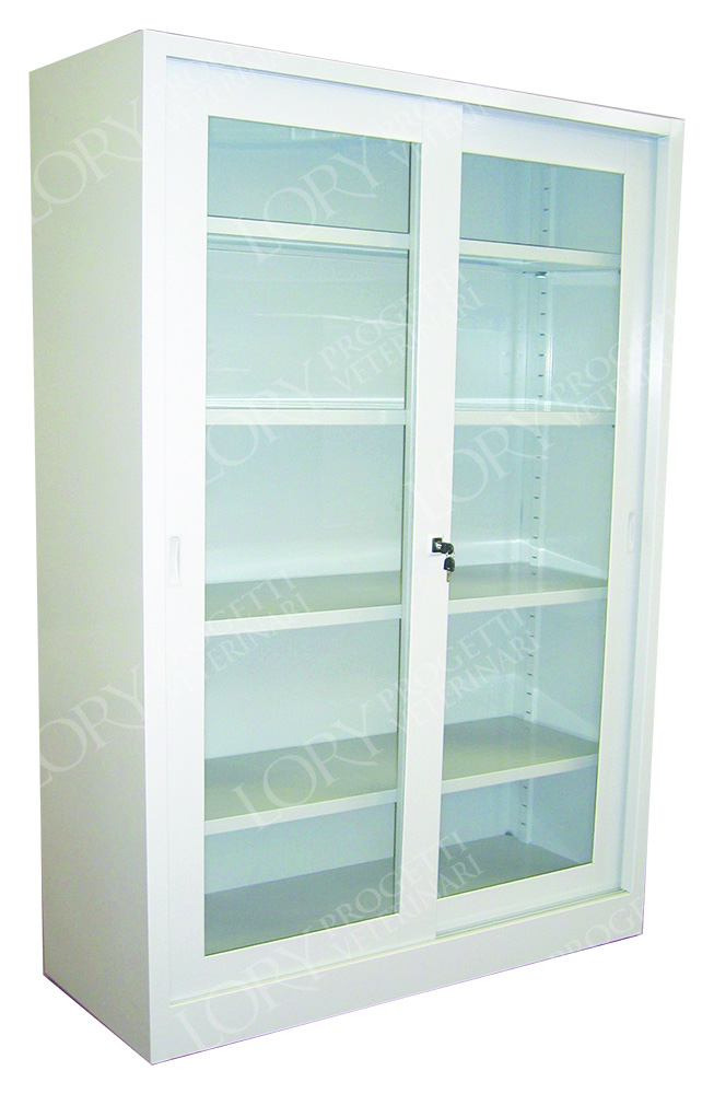 Pharmacy cabinet with glass doors