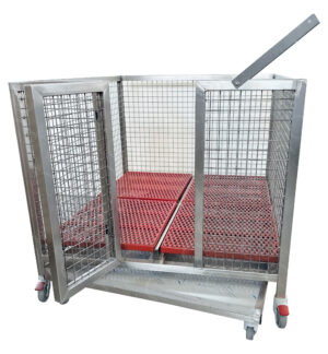 Gabbia Box Veterinaria su Ruote Frenanti | Lory Progetti Veterinari