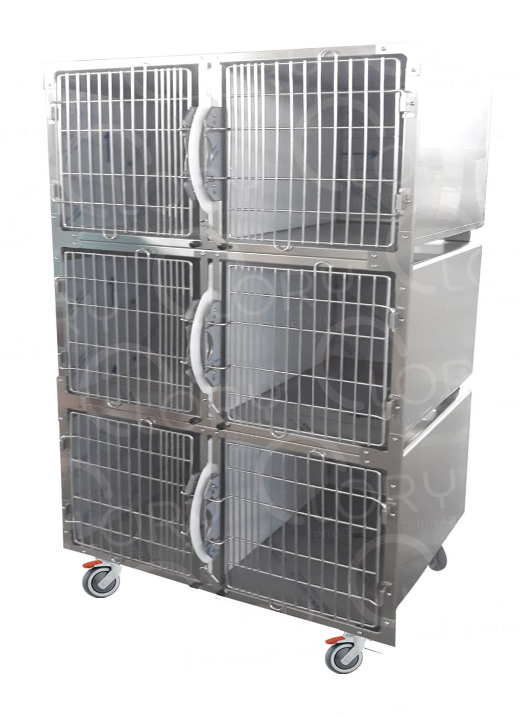 Gabbia Degenza Veterinaria 6 Posti in Acciaio Inox Lory Progetti Veterinari