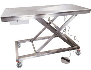 Tavolo mod. Medical Inox su ruote