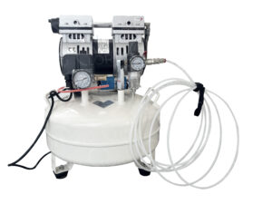 Ultra-quiet 25-liter air compressor for veterinary clinics