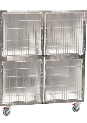 Veterinary Hospital Cage PVC 4 Places on Wheels | Lory Veterinary Projects