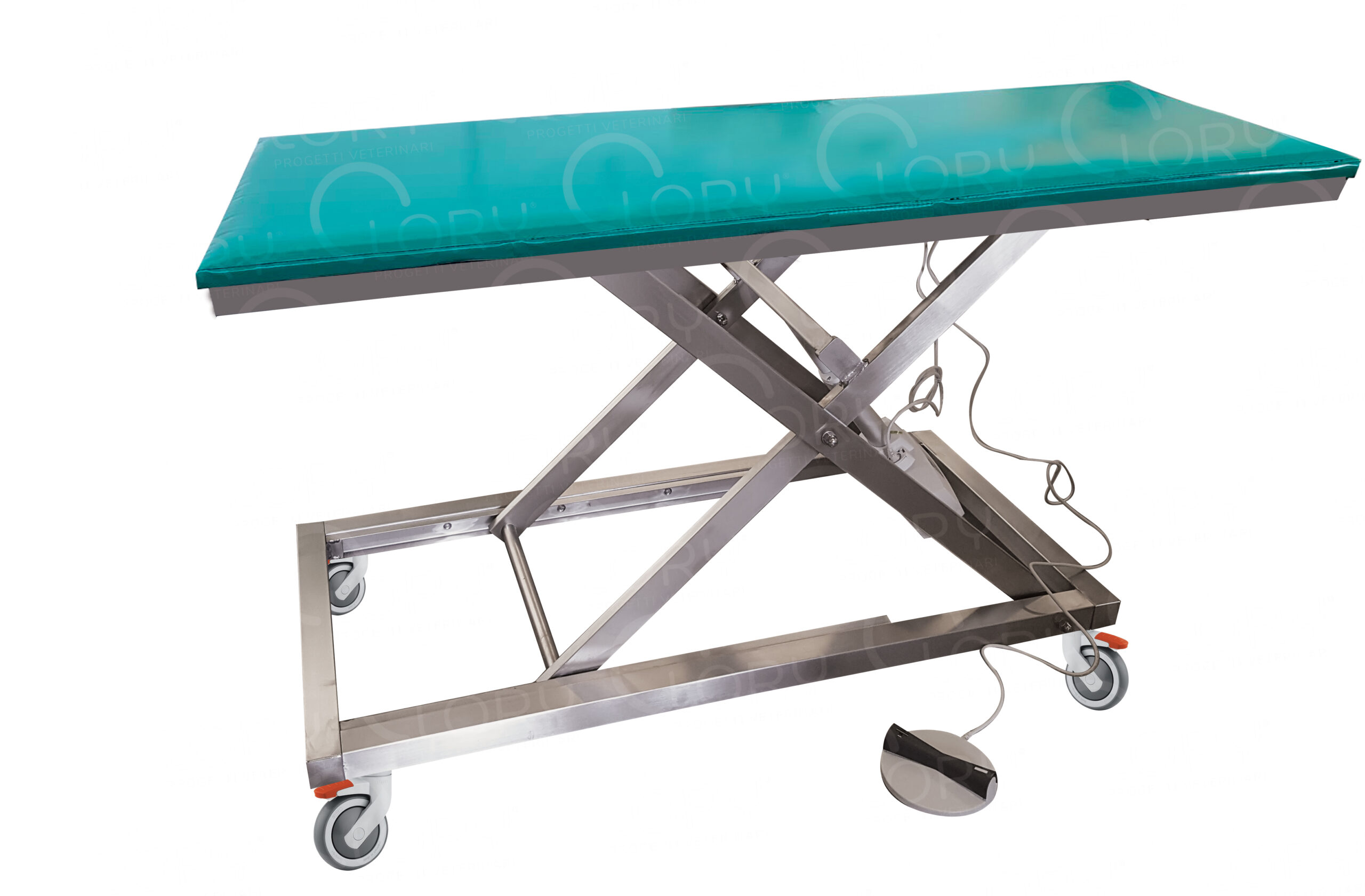 LUCA Electric Veterinary Table on Wheels | Stainless Steel | Lory Progetti Veterinari