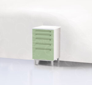 5-drawer cabinet on steel feet