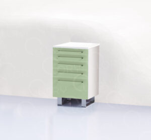 5-drawer cabinet on sled