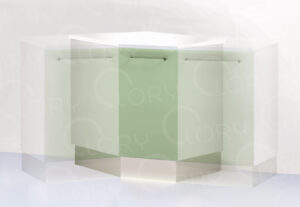 Corner cabinet with door on plinth