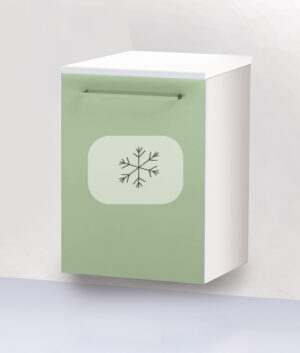 Cabinet with hanging refrigerator