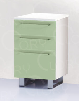 Cabinet with 2 drawers and 1 door on sled