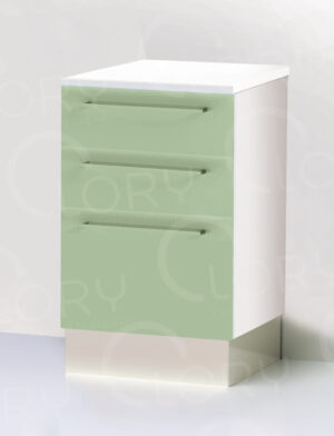 Cabinet with 2 drawers and 1 door on plinth