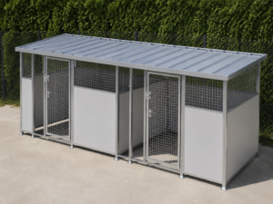 SIDE-BY-SIDE DOG BOX HALF COVERED