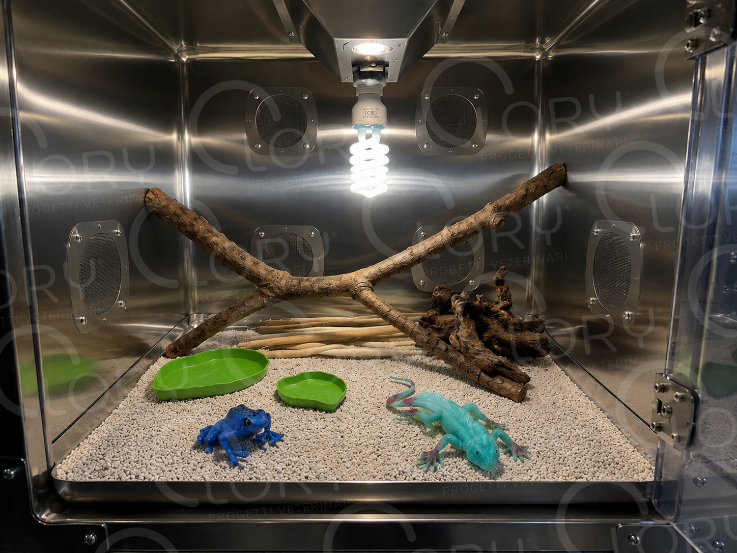Gabbia per animali esotici 4 posti in acciaio inox - Prede e predatori - immagine 4